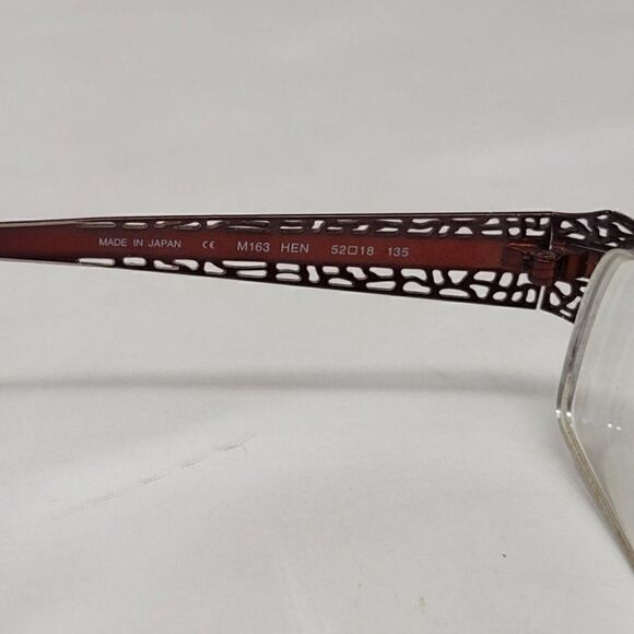 BEAUSOLEIL M163 EYEGLASSES FRAME PARIS HALF RIMLESS RED METAL 52 18 135 - Picture 6 of 6